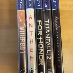 5 PlayStation4 Games For Sale