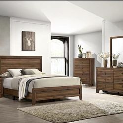 4- Pc Bedroom set Dresser,Mirror  Nightstand (1) Queen size bed frame  Not including Mattress and Box Sp