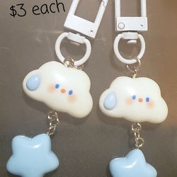 Cloud and Star Keychain $3