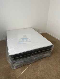 NEW FULL SIZE 54x75” MATTRESS AND BOX SPRING-2pcs