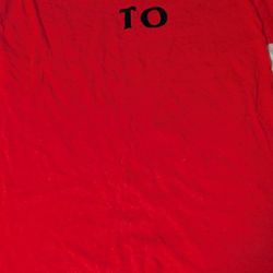 Eagle Military Graphic Red Long Sleeve Cotton T-Shirt Men's Size M