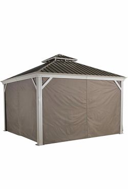 Sojag Accessories Set of 4 12' x 14' Curtains for Messina and Mykonos Outdoor Gazebo Models, Taupe  26   80$