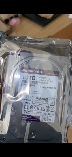 Western Digital 10TB WD Purple Surveillance Internal Hard Drive HDD - SATA 6 Gb/s, 256 MB Cache, 3.5" - WD102PURZ