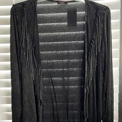 *NWT* T-Party Fringed Cardigan - Women’s Size S -Biker-Esque -Open Front -Gothic