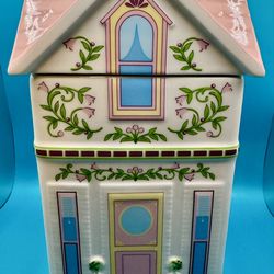 Lenox Village House Canister - Pink New 2025 Release. New!