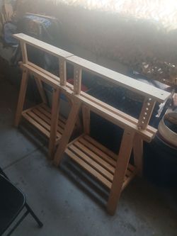 Adjustable wooden saw horses (2)