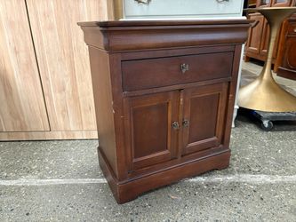 Dark Wood Traditional Provincial Bedside Chest