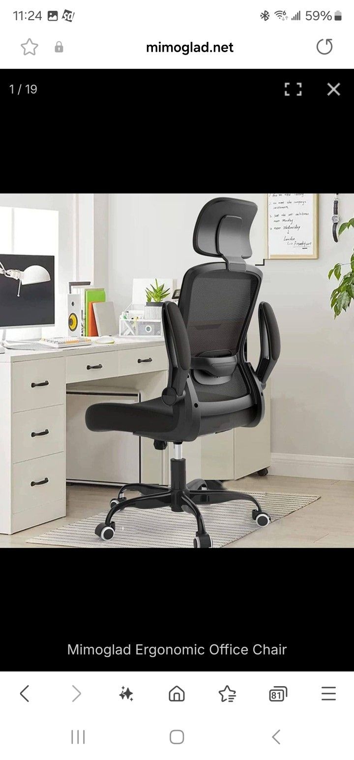 Mimoglad Ergonomic Mesh Computer Chair with Adjustable Lumbar Support (Black)