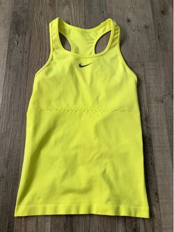 Nike Pro Women's Dri-Fit Yellow Racerback Athletic Top Large