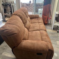 Micro Suede Recliner Couch