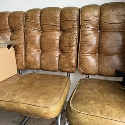 Vintage Leather Table Chairs
