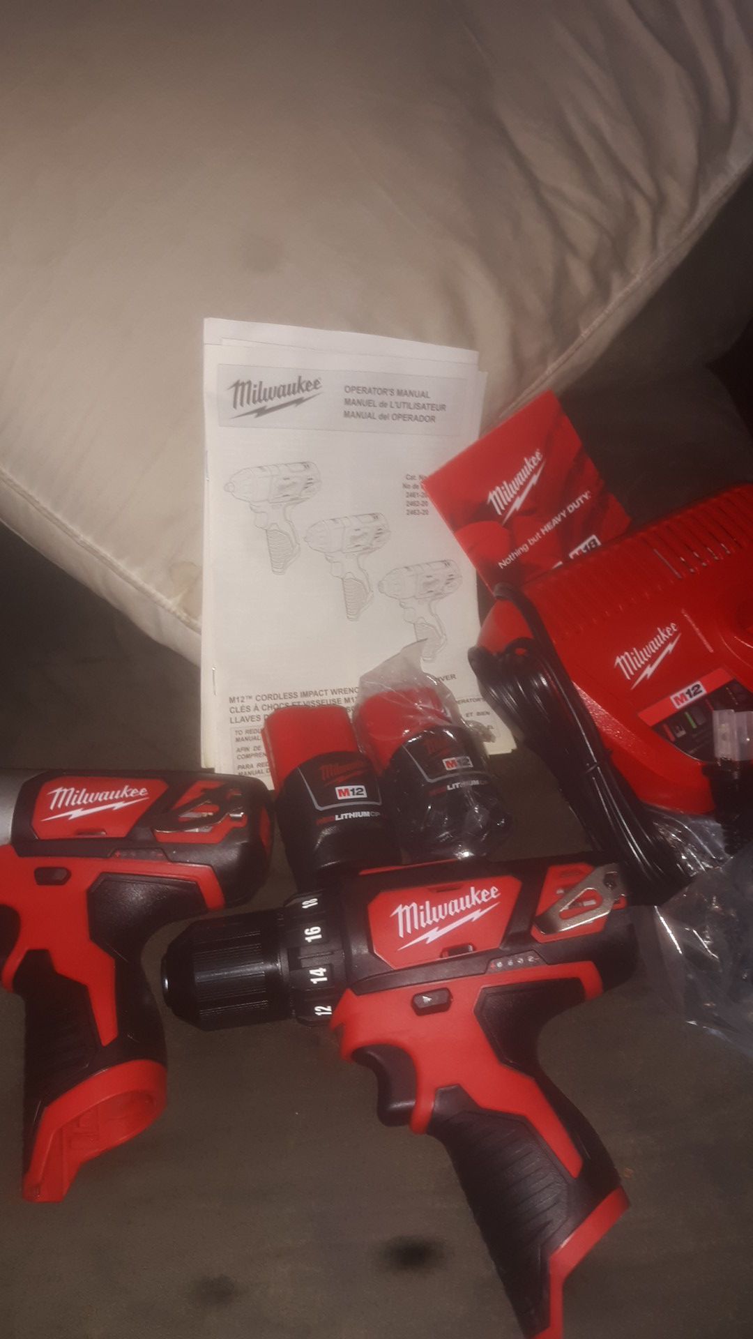 Milwaukee. Impact and Drill. Two batteries. Fast charger. First offer takes