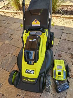 RYOBI
ONE+ HP 18V Brushless 16 in. Cordless Battery Walk Behind Push Lawn Mower with (1) 4.0 Ah Batteries and (1) Charger