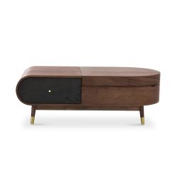 Walnut Wood Storage Cocktail Table