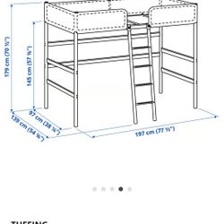 Ikea Loft Twin Size Bed Frame Only Used All Parts Looks Good