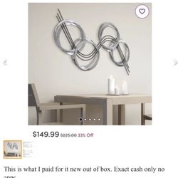 Silver Metal Modern Wall Art 