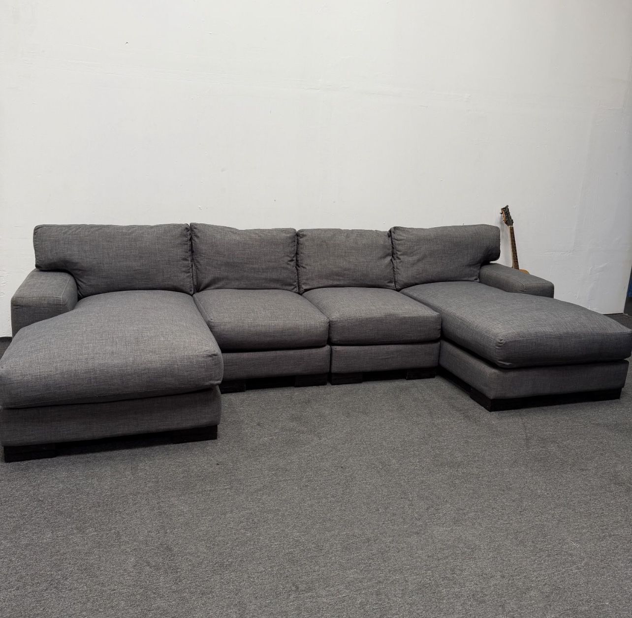 Gray Sectional Couch. Double Chaise. Retail 1.8k. We deliver & set up.