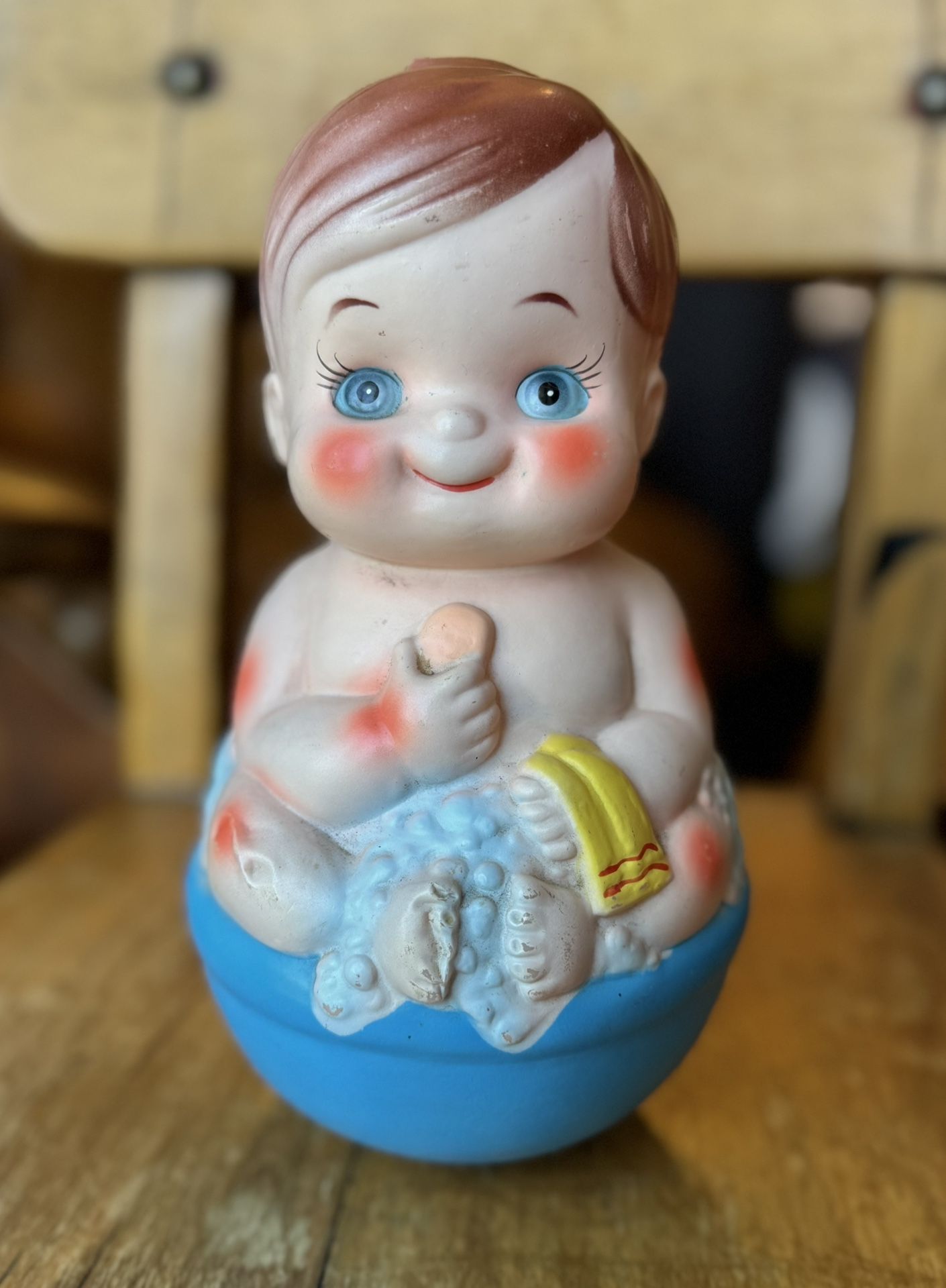 Vintage 60s Musical Roly Poly Baby Toy