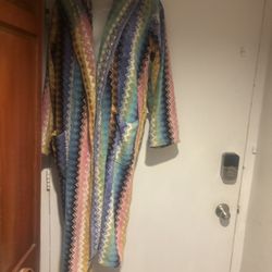 Missoni Home Giacomo Bathrobe big logo hoodie house coat bath shower jacket  