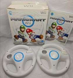 Nintendo Wii MARIOKART MARIO KART & 2 Wheels Box