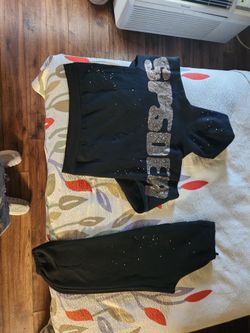 Sp5der Rhinestone Sweatsuit SIZE M