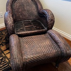 Rattan Chair & Ottoman 