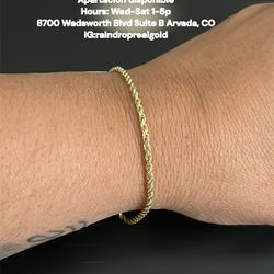 10K Gold Rope Bracelet 