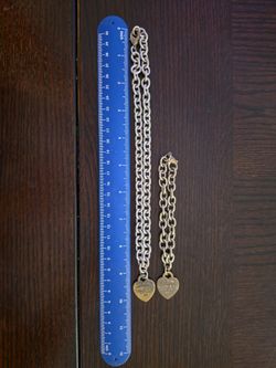 Tiffany & Co. Chunky Heart Tag Set Necklace Bracelet