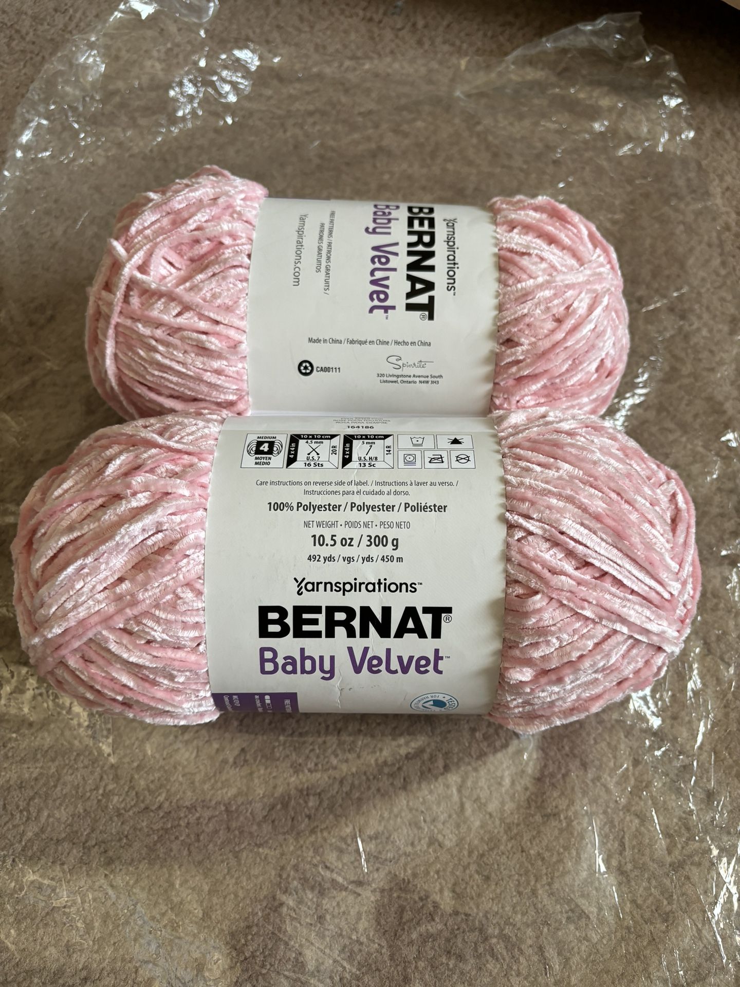 Ever After Pink Bernat Baby Velvet Yarn