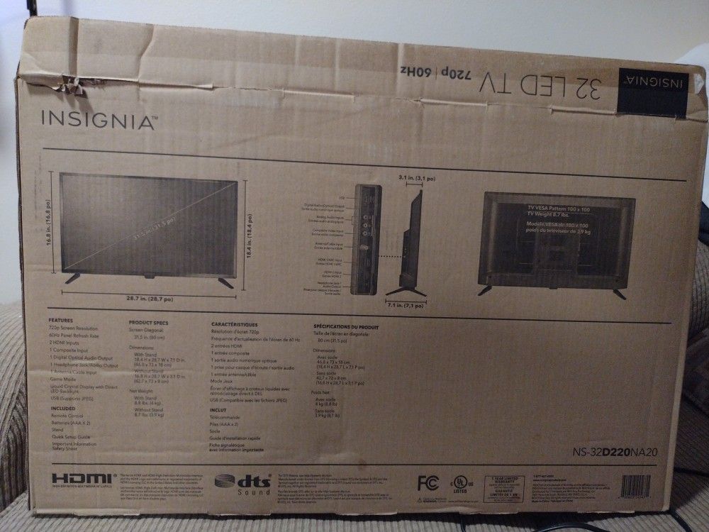32" HDMI Flat screen TV
