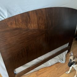Queen Bed Cedar Headboard With Box Spring And Mattress 
