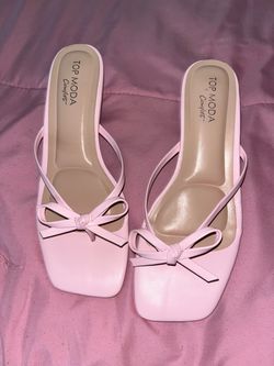 Pink Bow Kitten Heels