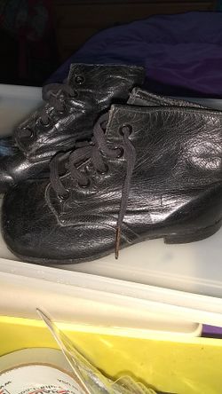 Vintage leather handmade baby dress shoes