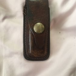 Vintage Leather Pocket Knife Sheath 