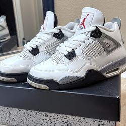 4.5y Jordan 4 “White Cement Grey”