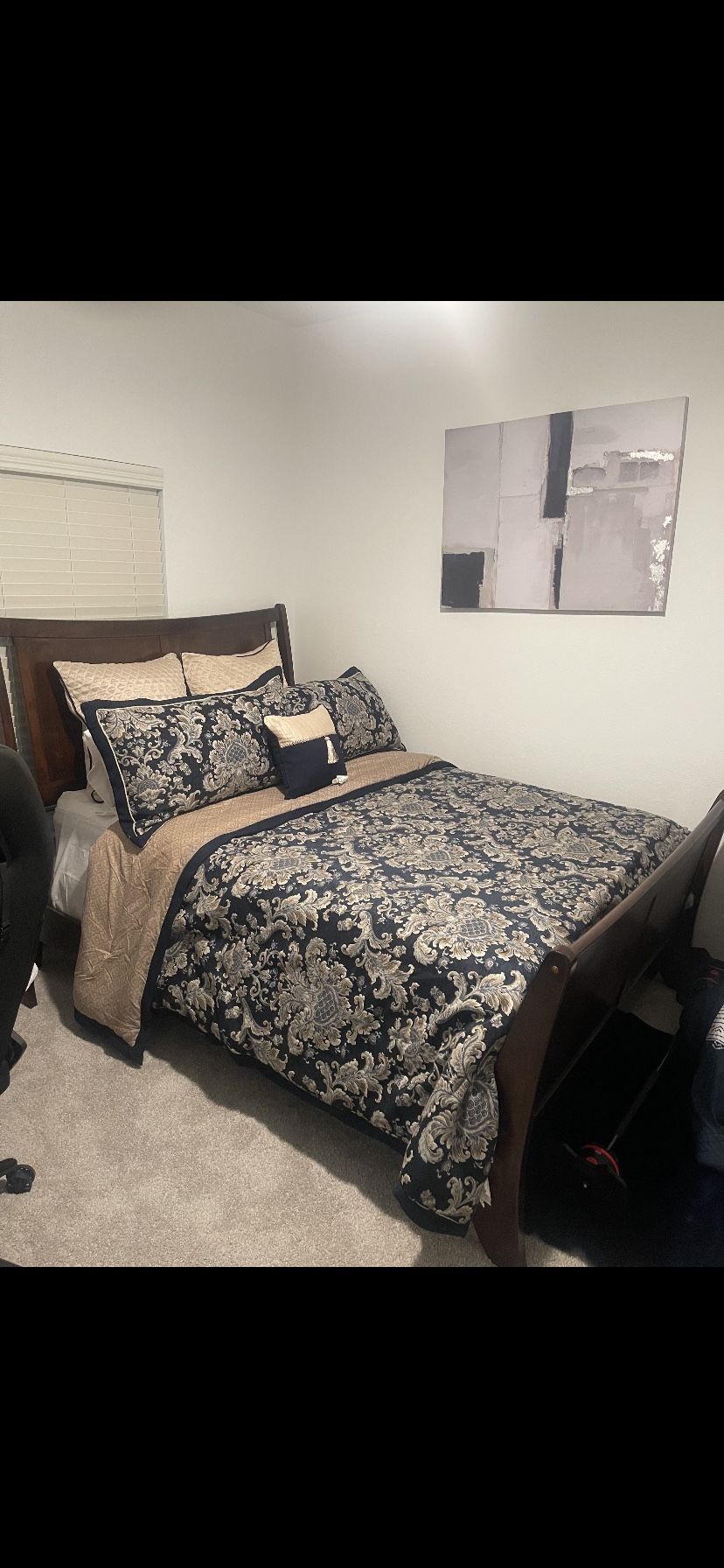 Practically New Full/Queen Sleigh Bed From Ashley’s Solid Wood