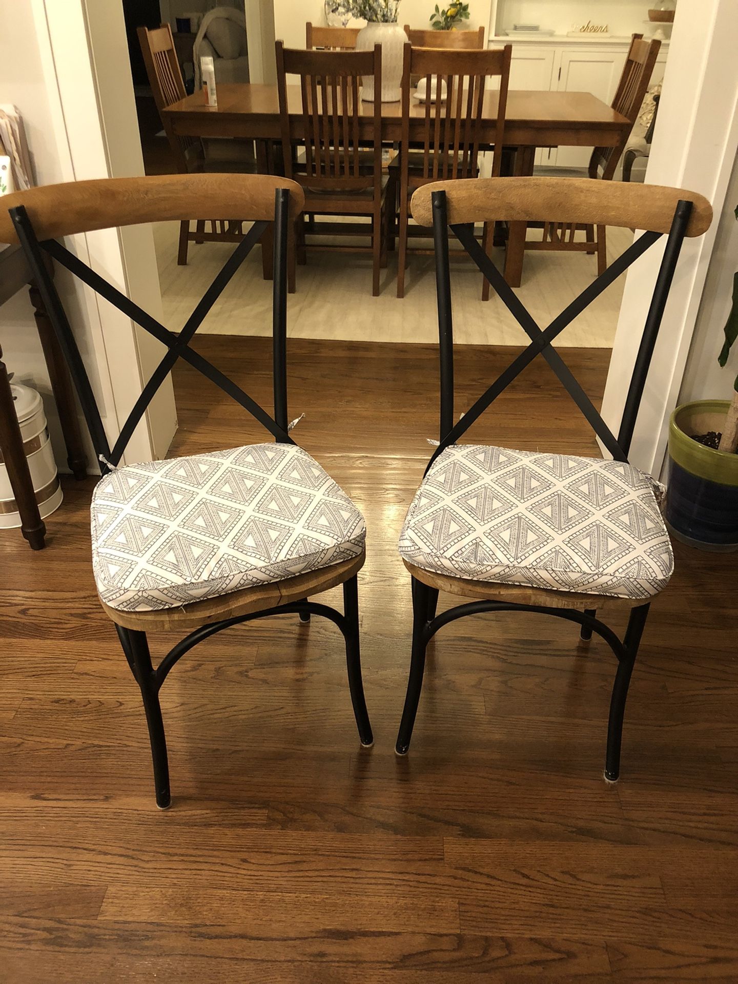 Pier 1 Reclaimed Wood Metal Dining Chair 