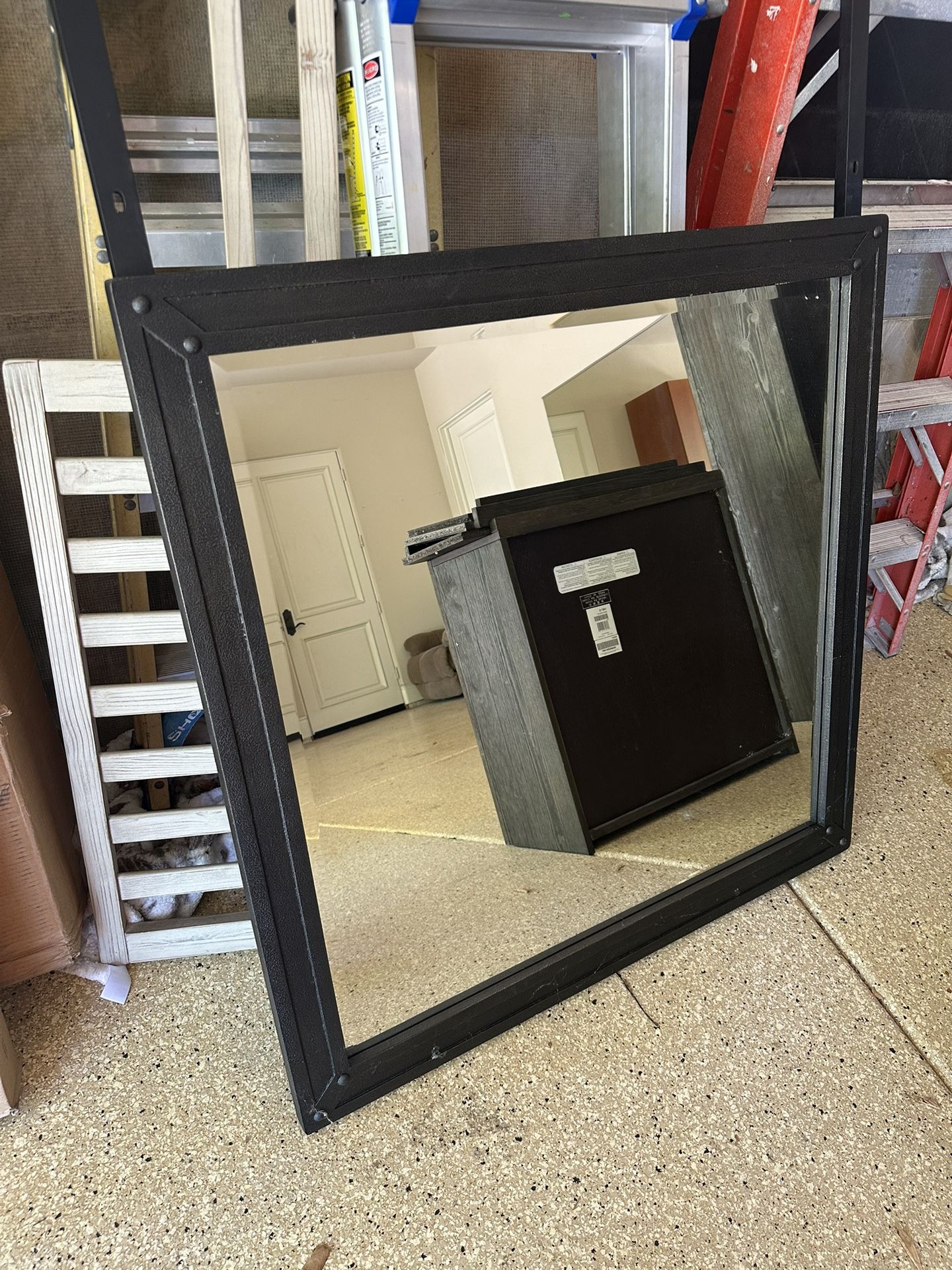 Metal Iron Mirror Standalone Or Attach To Dresser