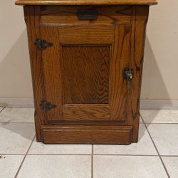 Vintage White Clad Oak Wood “the Barn Furniture” Nightstand Cabinet Chest End Table