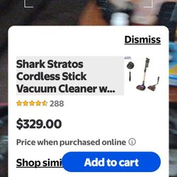 Shark Stratos Cordless IQ Clean Sense Vacuum Model IZ84OH