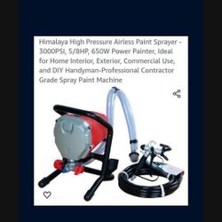 5hp Airless Paint Sprayer & 50ft hose w/Gun
