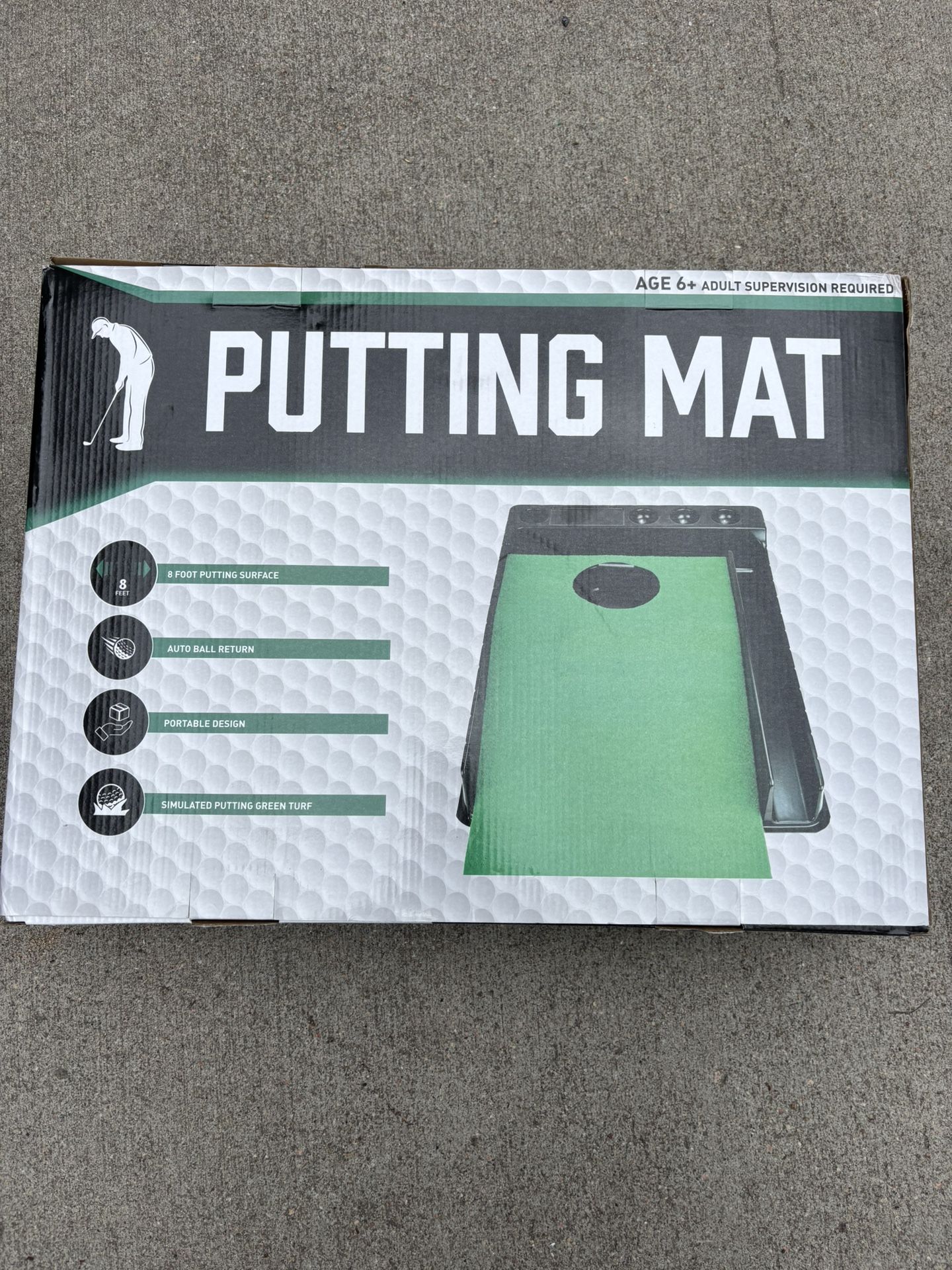 Golf Putting Matt With Club 