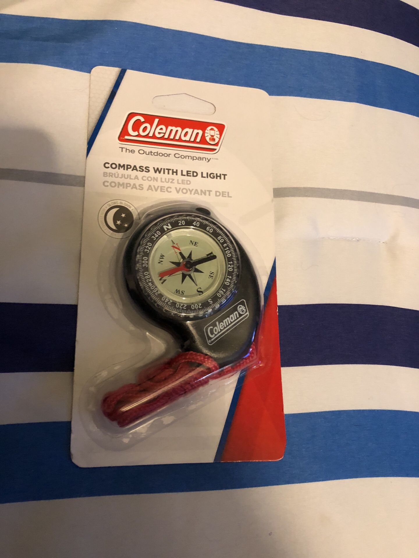 Coleman compass with led light