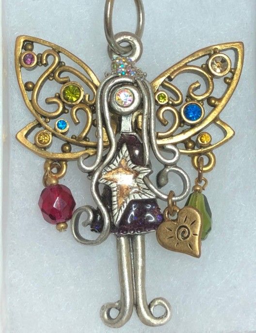 Beautiful Vintage Unique Angel Pendant Different stone colors