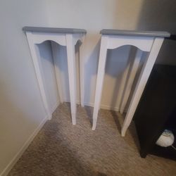 White & Grey Corner Tables