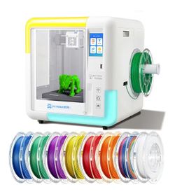 X-Maker 3D Printer for Kids and Beginners, Fully Assembled High-Speed 3D Printer with 8 PLA Filament Set, Leveling-Free Bed, Wi-Fi Printing, Resume Pr