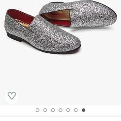 BEAUTIFUL MEN PARTY SHOES IN SILVER GRAY NEW