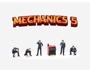 American Diorama 1:64 Mechanics 5 Limited Edition DieCast Figure Set - AD-2435MJ