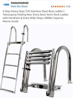 Manumarine 4-Step Stainless Steel Boat Ladder