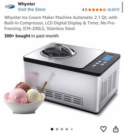 Whynter Ice Cream Maker Machine